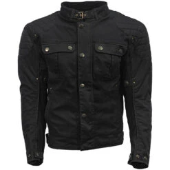 RICHA Scrambler II Men's Wax Cotton Motorcycle Jacket - Black