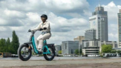 Yamaha Booster 'Road Legal' Urban E-Bike -Motorcycle Equipment Store 2023 Yamaha BOOSTER EU Aqua Accessorized action 001 03 95132.1699612882