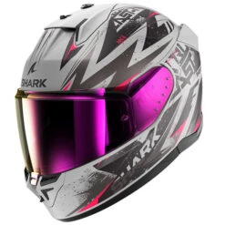 Shark D-Skwal 3 Blast-R Motorcycle Helmet SVK - Matte Grey/Pink/Black *Tinted Visor Not Included*