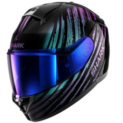 Shark Ridill 2 Motorcycle Helmet - Assya KXK Metallic Black/Blue/Purple *Iridium Visor Not Included*