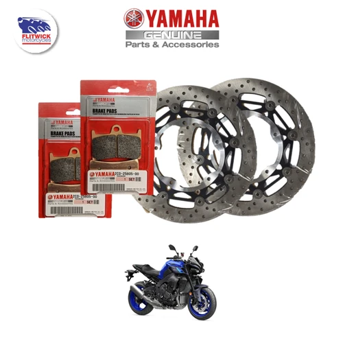 Genuine Yamaha OEM Front Brake Discs & Pads Set - MT-10 *Not SP 3 Genuine Yamaha OEM Front Brake Discs & Pads Set - MT-10 *Not SP