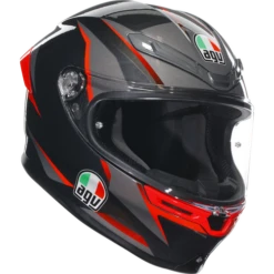 AGV K6-S Slashcut Motorcycle Helmet Full Face - Red/Black/Grey ECE 22.06