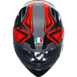 AGV K3 Motorcycle Helmet Full Face - Black/Red Compound ECE 22.06 -Motorcycle Equipment Store 300743 blk 6 40329.1675953285