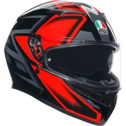 AGV K3 Motorcycle Helmet Full Face - Black/Red Compound ECE 22.06