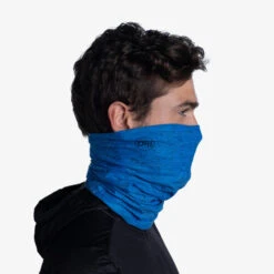 Buff Original Stretch Neckwear - Azure Blue HTR (Coolnet UV+ Reflective R-) -Motorcycle Equipment Store AzureBlue6 36757.1644679813