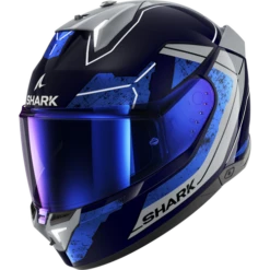 Shark Skwal I3 Motorcycle Helmet RHAD - Blue/Chrome/Silver