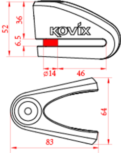 KOVIX KVZ 14mm Motorcycle Disc Lock - Flo Green -Motorcycle Equipment Store KVZ2 68304.1644572736