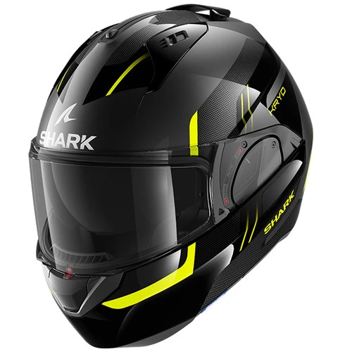 Shark Evo-ES Modular Flip Motorcycle Helmet - KRYD AKY Black/Grey/Flo Yellow 5 Shark Evo-ES Modular Flip Motorcycle Helmet - KRYD AKY Black/Grey/Flo Yellow - Image 3