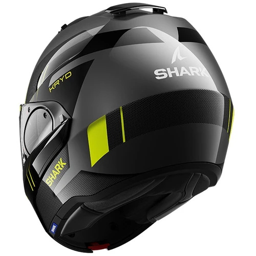 Shark Evo-ES Modular Flip Motorcycle Helmet - KRYD AKY Black/Grey/Flo Yellow 8 Shark Evo-ES Modular Flip Motorcycle Helmet - KRYD AKY Black/Grey/Flo Yellow - Image 6
