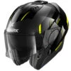 Shark Evo-ES Modular Flip Motorcycle Helmet - KRYD AKY Black/Grey/Flo Yellow
