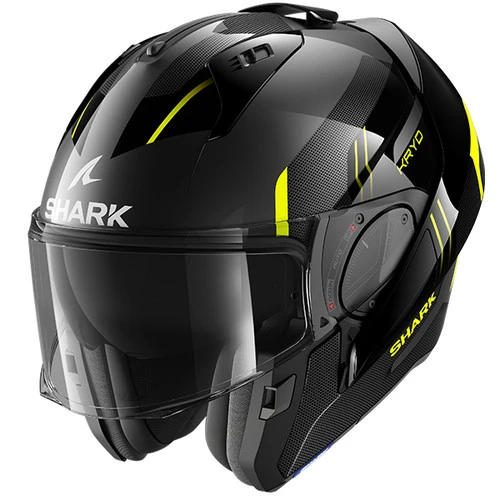 Shark Evo-ES Modular Flip Motorcycle Helmet - KRYD AKY Black/Grey/Flo Yellow 3 Shark Evo-ES Modular Flip Motorcycle Helmet - KRYD AKY Black/Grey/Flo Yellow