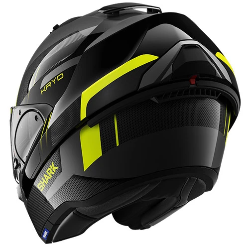 Shark Evo-ES Modular Flip Motorcycle Helmet - KRYD AKY Black/Grey/Flo Yellow 7 Shark Evo-ES Modular Flip Motorcycle Helmet - KRYD AKY Black/Grey/Flo Yellow - Image 5