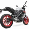 Scorpion Red Power Black Ceramic Coated Exhaust For Yamaha MT-125 2021 Onwards -Motorcycle Equipment Store PYA119SYSBCER 3QUARTER 1200x800.1 33290.1664025218