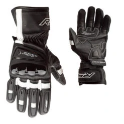 RST Pilot Leather Summer Motorcycle Gloves -Black/White