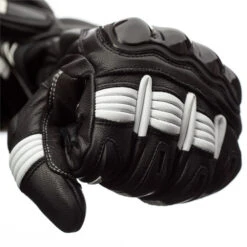 RST Pilot Leather Summer Motorcycle Gloves -Black/White -Motorcycle Equipment Store Pilot 102404 blk 5 65923.1650547753