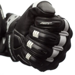 RST Pilot Leather Summer Motorcycle Gloves -Black/White -Motorcycle Equipment Store Pilot 102404 blk 6 07002.1650547753