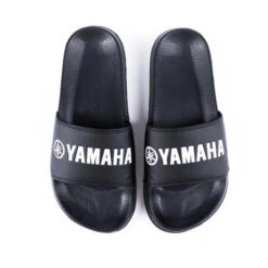 Genuine Yamaha Men's 'Revs' Collection Beach Sliders - Black -Motorcycle Equipment Store SLIDERS02 21104.1669893413