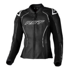 RST S-1 CE Ladies' Leather Motorcycle Jacket - Black & White