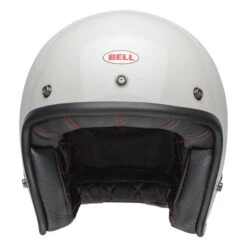 Bell Custom 500 Open-Face Motorcycle Helmet - Vintage White -Motorcycle Equipment Store bell custom 500 culture helmet gloss vintage white front 63043 37961.1662042678
