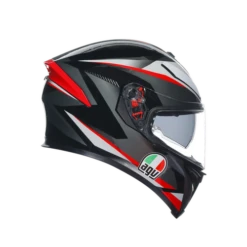 AGV K5-S Plasma Motorcycle Helmet Full Face - Black/Grey/Red -Motorcycle Equipment Store k5 s agv e2205 multi mplk plasma black grey red 2 22261.1675359688