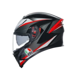 AGV K5-S Plasma Motorcycle Helmet Full Face - Black/Grey/Red -Motorcycle Equipment Store k5 s agv e2205 multi mplk plasma black grey red 3 59661.1675359688